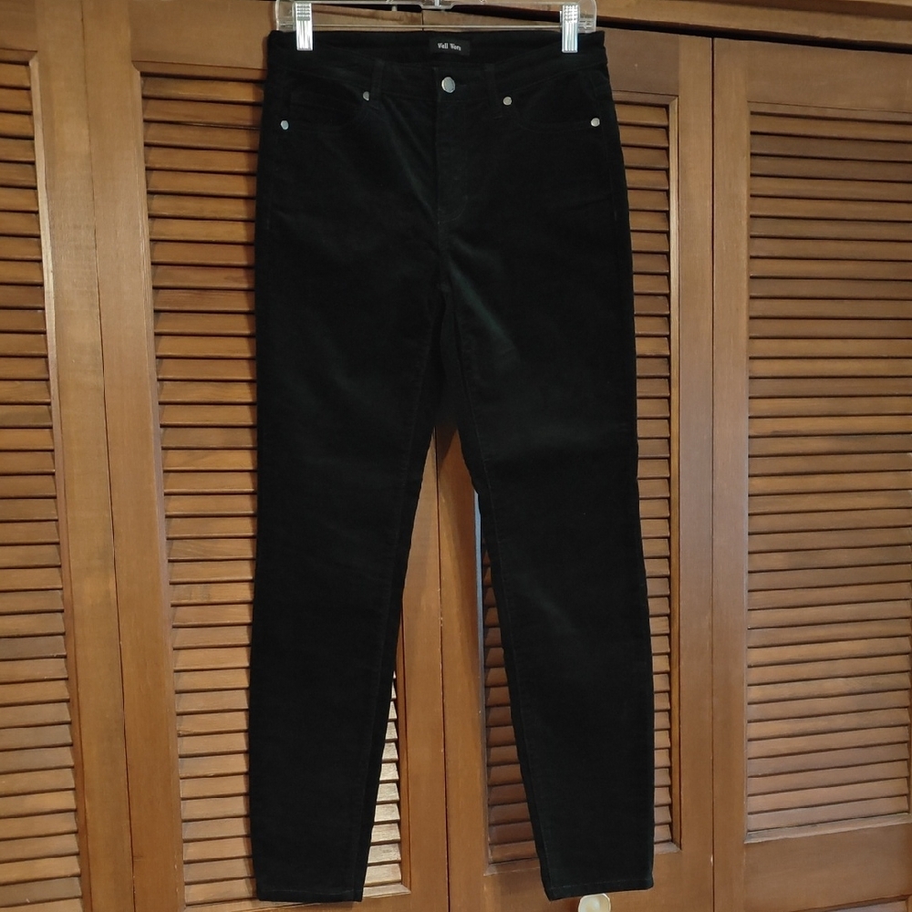 Well Worn Midnight Green Velvety Fine Corduroy Pants